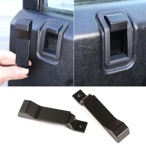 For Land Rover Defender 2Door 2004-18 Interior Door Handle Lock Trim Alloy Black - Picture 1 of 15