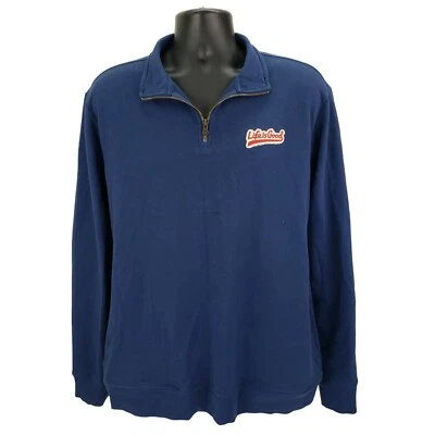 Life Is Good Pullover 1/4 Cremallera Para Hombre Sudadera Grande Chaqueta Azul Calce Clásico Foto 1 de 4
