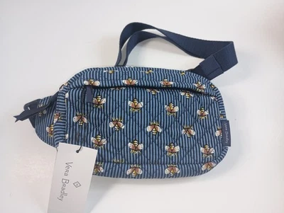 Mini Bolso Cinturón Vera Bradley Abejorro Azul Marino Riñonera Azul Nuevo Con Bolsillos para Etiqueta Foto 1 de 4