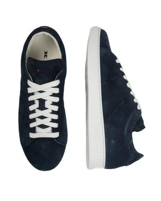 Kiton $1,110 Nuevo en Caja Cuero de becerro azul 'costuras' Tenis Zapatos (7 UK) 8 EE. UU. Foto 1 de 4