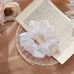 4 Pezzi Anello per Capelli a Rete Porta Coda di Cavallo Garza Scrunchies - Foto 1 di 11