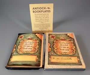 There Is No Frigate Like A Book 36 Antioch Bookplates Nautical Map Chart Vintage - Picture 1 of 4