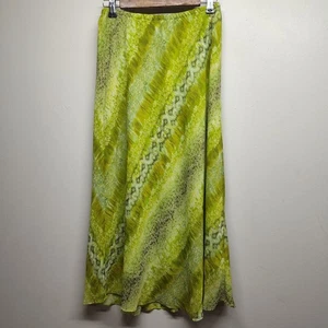 Maxi Falda Mujer Talla 10 Verde Dorado Cintura Elástica Forrada Retro Hada Femenina - Imagen 1 de 9