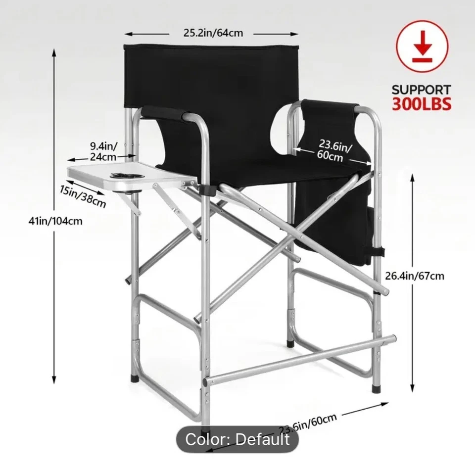 Профессиональный высокий макияж художник директор стул складной алюминий или дерево 300 фунтов - Изображение 1 из 4