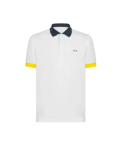 SUN68 Polo Uomo A34115 P-EP cotone regular con parti in contrasto 01 BIANCO - Foto 1 di 2
