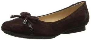 GEOX Stefany Suede Leather Ballerina Ballet Flats Bow Square Cap Toe Coffee 39 9 - Bild 1 von 7