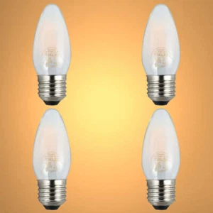 LED Candle Bulb Dimmable E27 4W 2700K Warm White Frosted Glass Pack of 4 TEKLED - Picture 1 of 5