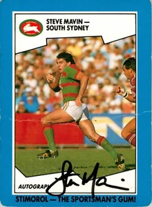 Signed 1989 SOUTH SYDNEY RABBITOHS NRL Card STEVE MAVIN Scanlens - Picture 1 of 2