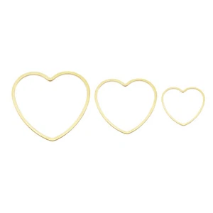 12pc Gold/Silver Plated Hollow Heart Geometric Charms Pendant Jewelry DIY Crafts - Picture 1 of 14
