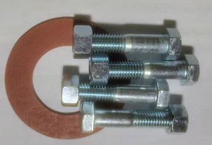 2" Flanschpaket rote Gummidichtung mit verzinkten Schrauben und Muttern. 2 Stück - Bild 1 von 1