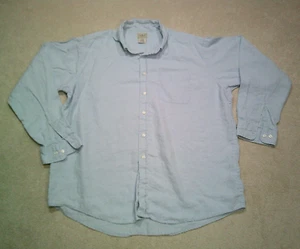 LL Bean Button Up Linen Shirt Mens XL Extra Large Blue - Picture 1 of 7