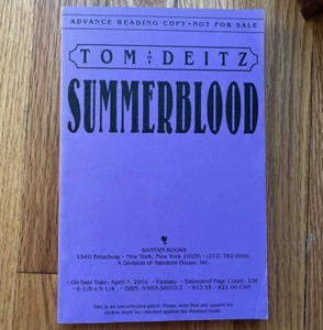 RARE Advanced Reading Copy PROOF Summerblood (A Tale of Eron) Tom Deitz - Foto 1 di 8