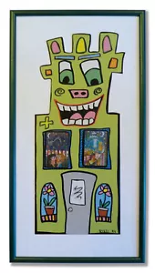 James Rizzi - Tower 1993 - GRÜN - im hochwertigen Metallrahmen - Bild 1 von 4