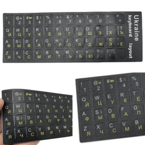Ukraine Language Ukrainian Keyboard Sticker Durable Alphabet Black - Picture 1 of 10