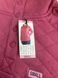 NWT • Modern Canvas • Quilted Long Sleeve Pullover • Small - Picture 1 of 2