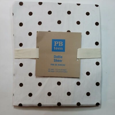 Pottery Barn Teen Dottie Transparente Cubierta de Ventana Cortina 44"x108" BLANCO/MARRÓN Puntos Foto 1 de 4