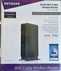 Netgear N300 C3000 340 Mbps 2.4 GHz WiFi Cable Modem Router C3000-100NAS New