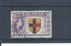 Sarawak stamps. 1955 QEII $5 Arms used SG 202 (AP539) - Picture 1 of 2