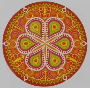 Beautiful Diwali Rangoli Round Indian Mandala Sticker 20cm 1 Sided - Picture 1 of 3