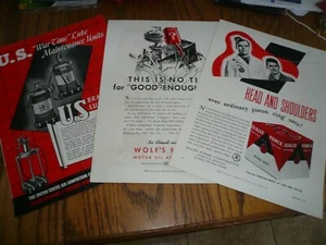 Wolf's Head US Gleitmittel & versiegelte Power Printanzeigen - Vintage - drei für einen - Bild 1 von 1