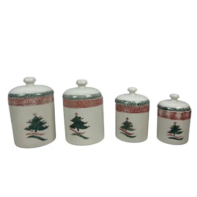Juego de 4 tapas de latas de cerámica Gibson para árbol de Navidad aptas para microondas Foto 1 de 4