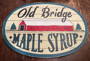 Rare Old Bridge Maple Syrup Wooden Sign Very Nice! - Picture 1 of 4