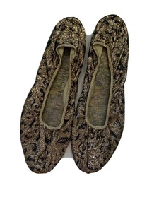 Gold Shimmer Flats Size 8-8.5 - Picture 1 of 6