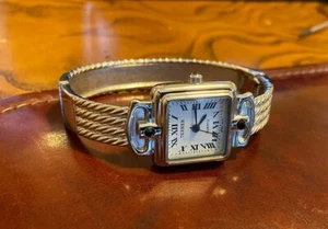 Women's Bijoux Terner Watch, Silver Tone Bangle Bracelet, Snap Shut, Black Cryst - Picture 1 of 3