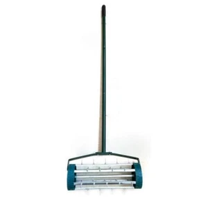 Lawn Aerator Roller Rotary Push Aeration W/ Spike Steel Handle Heavy Duty Yard - Picture 1 of 7