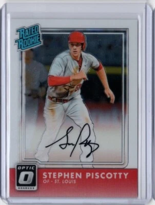Tarjeta automática Donruss Optic Stephen Piscotty 2016 clasificación RC novato Cardinals Foto 1 de 2