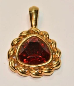 Con Timbro Cigno Color Oro Swarovski Cristallo Rosso Ciondolo - Foto 1 di 2