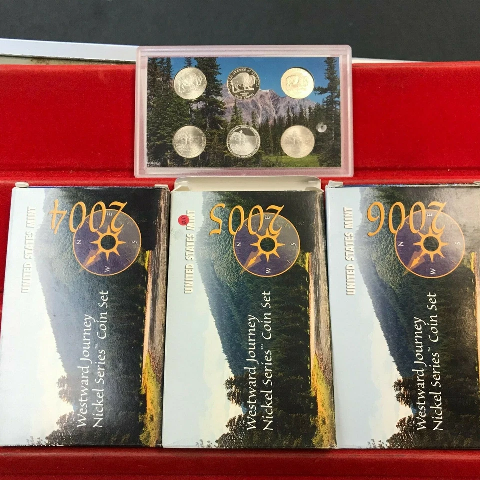 3 Set LOT 2004-2005-2006 Westward Journey Nickel Series Sets Boxes & COAs - Image 1 of 1