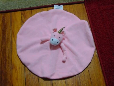 Manta de seguridad Mud Pie rosa unicornio Lovey círculo redondo MudPie soporte para chupete Foto 1 de 4