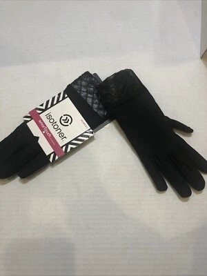 Guantes para mujer ISOTONER negros forrados de lana imitación cuero talla Xs/s NUEVO Foto 1 de 4