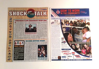 Lote de boletines informativos de baloncesto efímeros de colección de la WNBA Detroit Shock 2000 y 2006 Foto 1 de 4