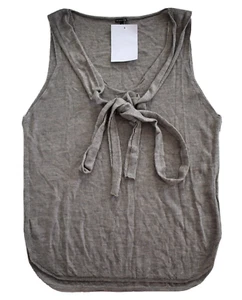NEW THIMISTER CASHMERE SILK KNIT Tie Fastening Sleeveless Tank Top M BELGIUM - Picture 1 of 9