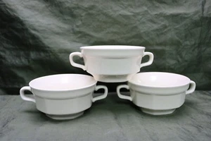 Mikasa Japan Continental Ivory Cream Soup Bowls Handles Set of 3 - Picture 1 of 4