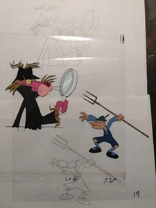 PINK PANTHER VINTAGE ORIGINAL PRODUCTION FRELENG ANIMATED 2CELS+2DRAWINGS 11x13" - Picture 1 of 1