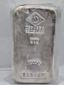 1000g 1kg Degussa Feinsilber 999 Silberbarren Wertanlange in Folie ungeöffnet - Bild 1 von 2