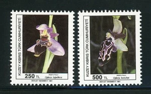 Kibris (Türkisches Zypern) kompletter postfrischer Satz #296-297 Orchideen Briefmarken - Bild 1 von 1