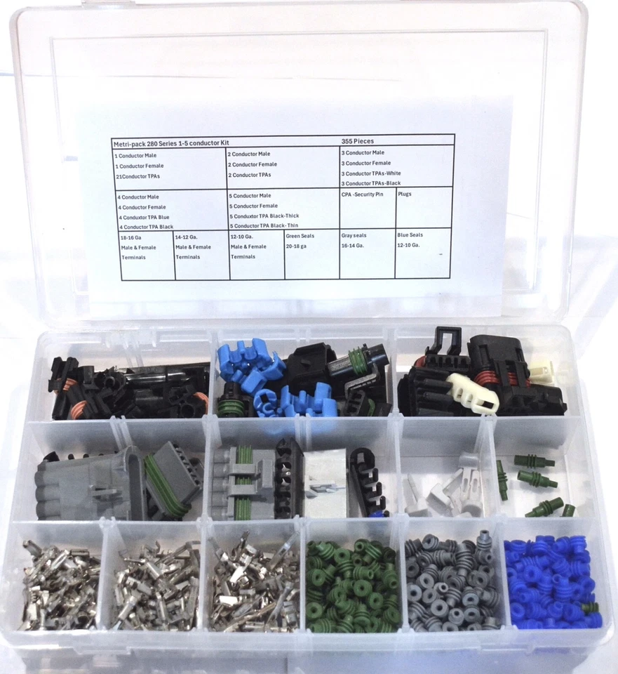 APTIV (FORMERLY DELPHI) APTIV/Delphi Metri-Pack 280 Series 30 Amp Conductor Kit (1,2,3,4,5 PIN) 373pcs