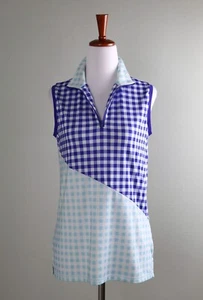 RALPH LAUREN RLX $115 Athletic Casual Gingham Sleeveless Top Size Small - Picture 1 of 6