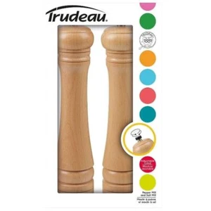 Trudeau 10 Inch Capri Professional Salt & Pepper Mill Grinder Set - Natural Wood - Picture 1 of 4
