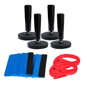 Car Wrapping 4PCS Magnet Holder 2PC 3M Felt Scraper 2PCS Vinyl Cutter Vinyl Film - Picture 1 of 5