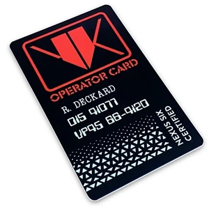 Blade Runner Rick Deckard VK Voight Kampff Film Movie Plastic Card Prop - Picture 1 of 2