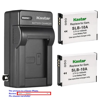 Kastar Battery Wall Charger for Samsung SLB-10A Samsung SL310 SL420 SL502 Camera