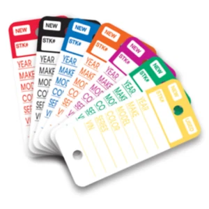PLASTIC KEY TAGS GENUINE VERSA-TAG TOP STRIPE KEY TAG 250 PER BOX W/ MARKERS - Picture 1 of 15
