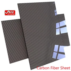 1/1.5/2mm 3K Rigid Carbon Fiber Fibre Sheet Plate Wrap Panel Glossy Twill Weave - Picture 1 of 7
