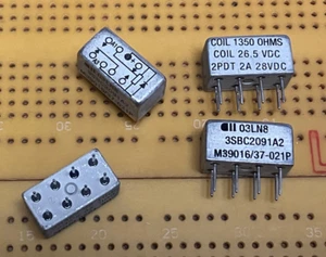2A DPDT 26.5V Hermetically Sealed RF Relay Series 3SBC Gold Contacts 125°C - Picture 1 of 2