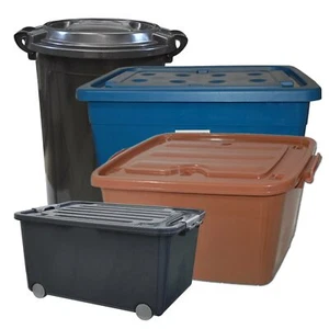 Aufbewahrungsboxen mit Deckel + Rollen in vielen Farben und Formen 18 - 160 L - Bild 1 von 41
